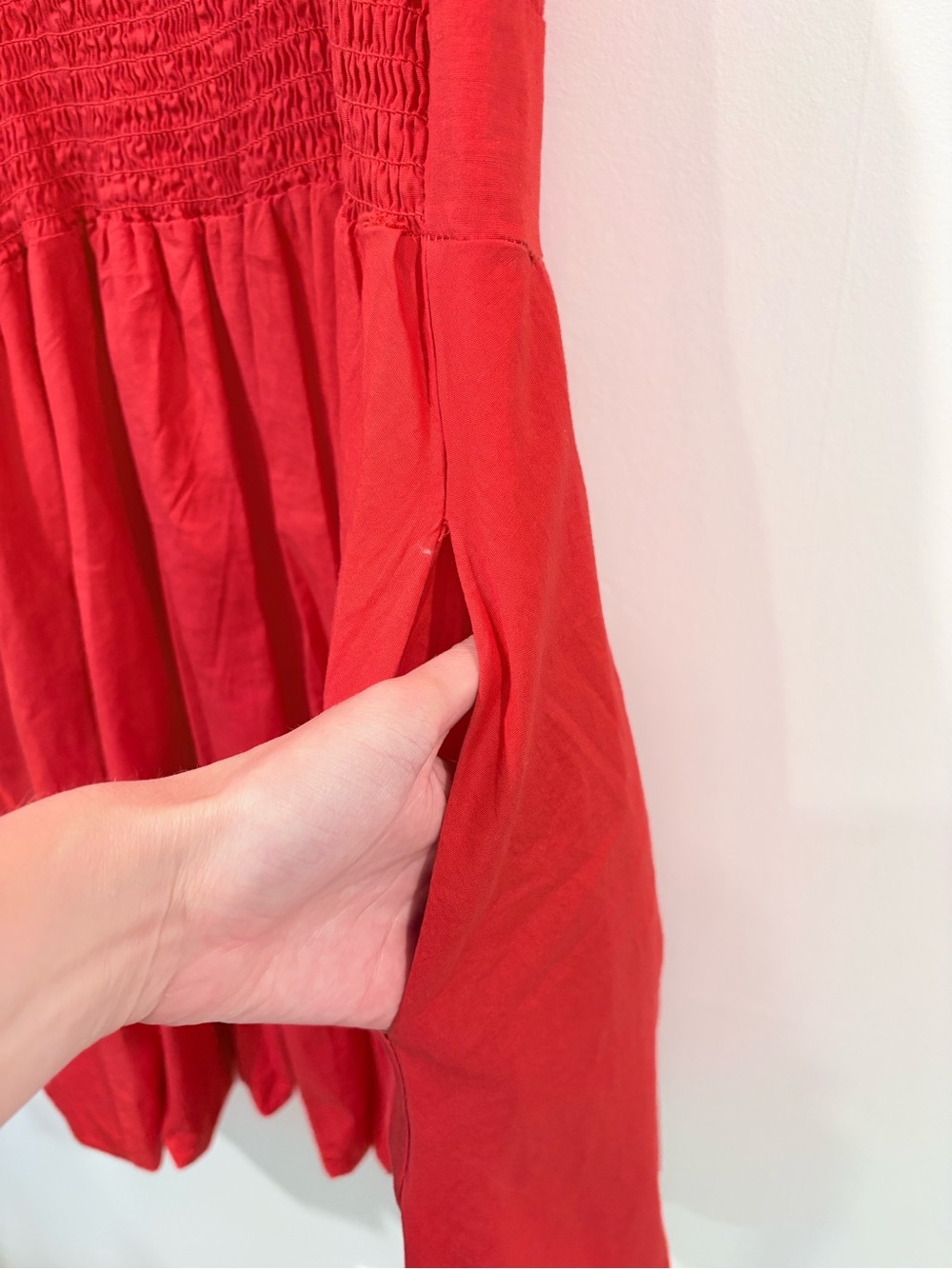 La Piccola Creativa Made in Italy Red Cotton Fit & Flare Bubble Hem Dress M - Picture 8 of 12